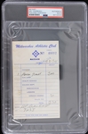 1974 Del Crandall Milwaukee Braves Signed Milwaukee Athletic Club Receipt (PSA Slabbed) 