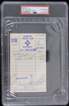 1973 Jim Wilson Milwaukee Braves Signed Milwaukee Athletic Club Receipt (PSA Slabbed) 