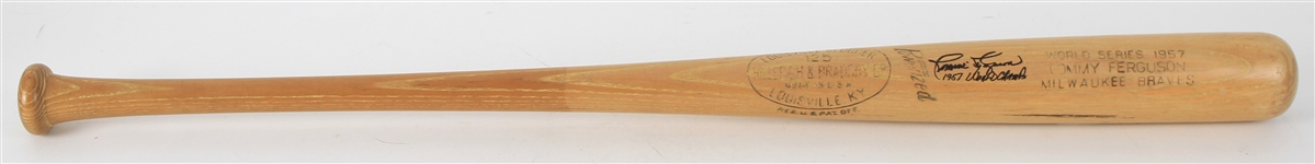 1957 Tommy Ferguson Milwaukee Braves Signed H&B Louisville Slugger Professional Model World Series Bat (MEARS LOA/JSA)