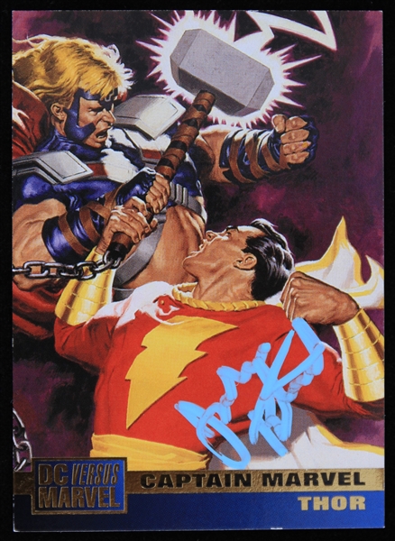 1995 Jackson Bostwick Captain Marvel DC Versus Signed Card (JSA/Bostwick LOA)