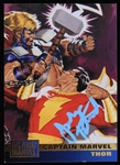 1995 Jackson Bostwick Captain Marvel DC Versus Signed Card (JSA/Bostwick LOA)