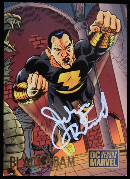 1995 Jackson Bostwick Signed Black Adam DC Versus Marvel Card (JSA/Bostwick LOA)
