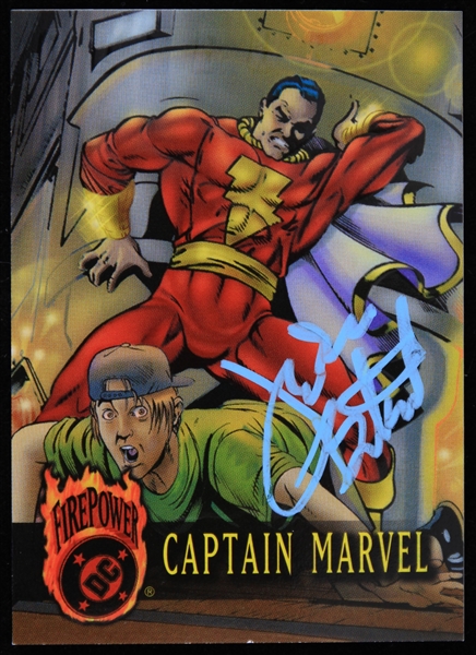 1996 Jackson Bostwick Signed Captain Marvel Firepower Card (JSA / Bostwick LOA)