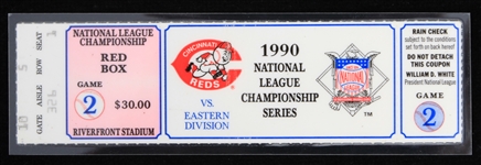 1990 Cincinnati Reds vs Eastern Division National League Championship Series Game 2 Ticket 