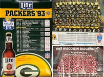 1980's-90's Football Baseball Poster Collection - Lot of 9 w/ Robin Yount, Ray Nitschke, Green Bay Packers & Wisconsin Badgers