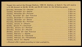 1969-1973 Chicago Bulls Student Booster Card