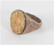 1930's-1940's Joe Louis Facsimile Signature and boxing stance portrait ring