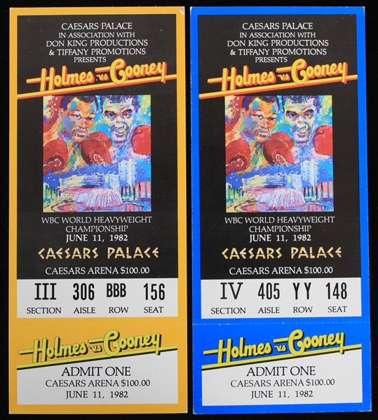 1982 Larry Holmes vs Gerry Cooney Boxing Match Tickets (Lot of 2)