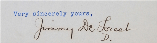 1923 Jimmy De Forest Physical Training System Correspondence - Lot of 5 Pages
