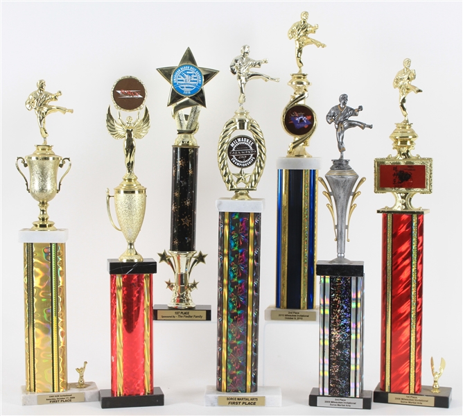 2000s Tae Kwon Do 18" to 24" Trophies (Lot of 7)