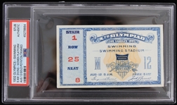 1932 Olympics Swimming Womens Diving Poynton Gold Ticket Stub (PSA Slabbed) 