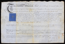 1832 John Biddle Enoch Chamberlain Indentured Servitude Certificate