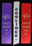 1984 Ronald Reagan and Coolidge 8.5 Inch Ribbons (Lot of 3)