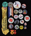 1940s-80s Pinback Buttons Including Chicago Railroad Centennial, Health for All, Chicago Exposition and more (Lot of 20)