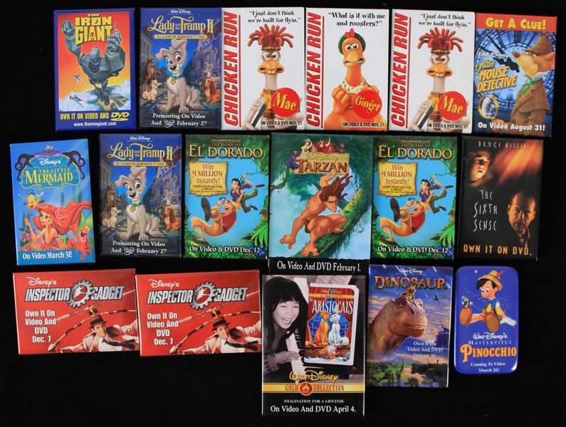 1990s The Sixth Sense, Chicken Run & more 3" Pinback Buttons (Lot of 17)