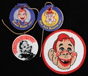 1950s-60s Howdy Doody Memorabilia Collection - Lot of 4 w/ Patch, Pinabck Button & Wonder Bread Premiums