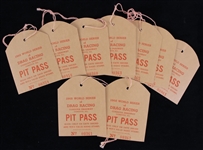 1968 World Series of Drag Racing Pit Passes (Lot of 10)