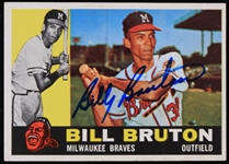 1960 Bill Bruton Milwaukee Braves Signed Topps #37 Trading Card (JSA)