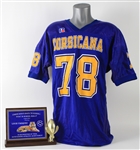 2016 Louis Vasquez Corsicana High School Jersey & Plaque of Recognition - Lot of 2 (MEARS LOA)