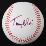 2000-07 Tony Blair Prime Minister of Great Britain Signed OML Selig Baseball (*JSA*)