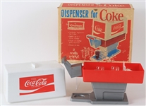 1960s Coca Cola Soda Dispenser w/ Original Box & All Four Glasses 