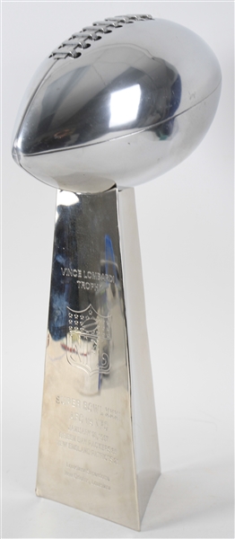 1997 (Jan 26) Super Bowl XXXI Green Bay Packers vs New England Patriots Vince Lombard 6" x 20" Replica Trophy 