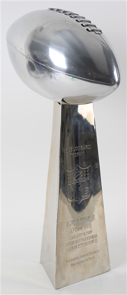1967 (Jan 15) Super Bowl I Green Bay Packers vs Kansas City Chiefs Vince Lombardi 6" x 20" Replica Trophy 