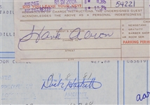 1981 Hank Aaron Milwaukee Brewers Signed Pfister Hotel Invoice (JSA)