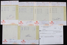 1976 Milwaukee Brewers Signed Royal Inn of Anaheim Hotel Invoices - Lot of 10 w/ Darrell Porter, Bernie Carbo & More (JSA)