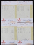 1976 Milwaukee Brewers Signed Royal Inn of Anaheim Hotel Invoices - Lot of 10 w/ Darrell Porter, Bernie Carbo & More (JSA)