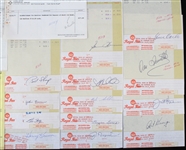 1976 Milwaukee Brewers Signed Royal Inn of Anaheim Hotel Invoices - Lot of 27 w/ Harvey Kuenn, George Scott, Mike Hegan & More (JSA)