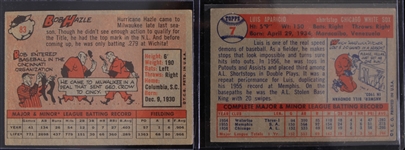 1957-58 Luis Aparicio Bob Hazle Topps Baseball Trading Cards - Lot of 2