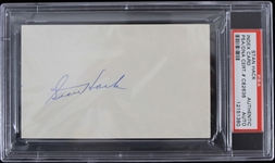 1960s Stan Hack Chicago Cubs Signed Index Card (PSA Slabbed)