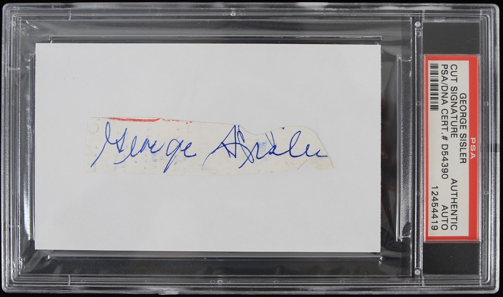 1960s George Sisler St. Louis Browns Signed Cut (PSA Slabbed)