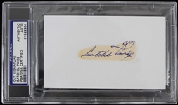 1960s Satchel Paige Negro Leagues Signed Cut (PSA/DNA Slabbed)