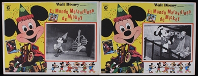 1968 Walt Disney Presents El Mundo Maravilloso De Mickey 12.5" x 16.5" Spanish Language Lobby Card Movie Posters - Lot of 2