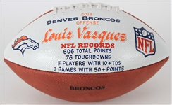 2013 Louis Vasquez Denver Broncos Game Used ONFL Goodell NFL Records Presentation Football (MEARS LOA)