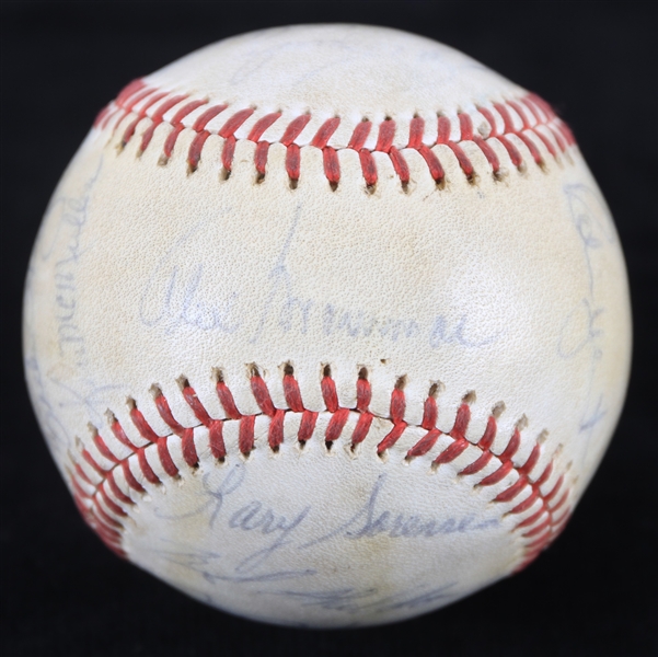 1977 Milwaukee Brewers Team Signed OAL MacPhail Baseball w/ 20+ Signatures Including Robin Yount, Cecil Cooper, Sal Bando & More (JSA)