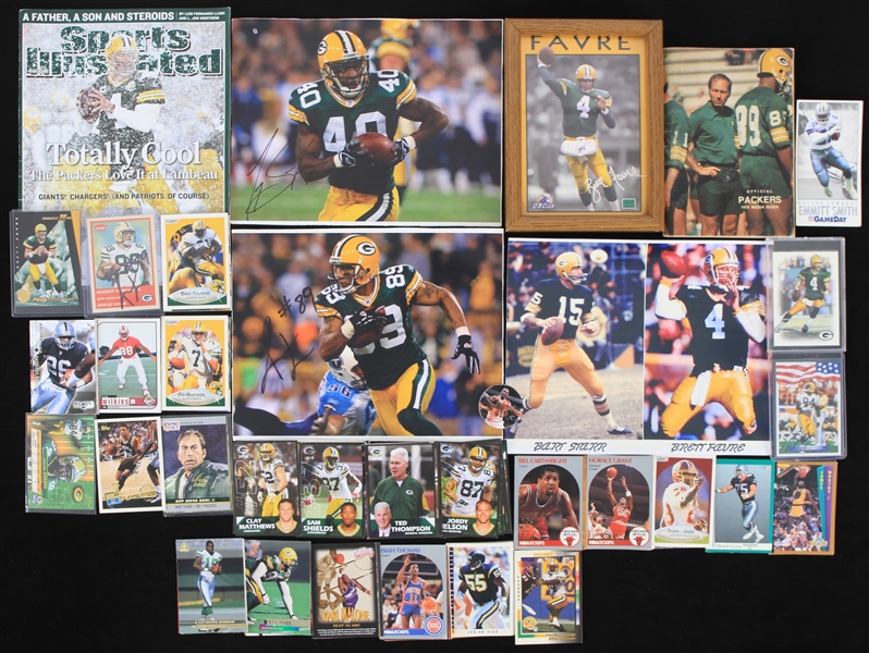 1970s-2000s Green Bay Packers Milwaukee Brewers Memorabilia - Lot of 250+ w/ Trading Cards, Photos & Publications