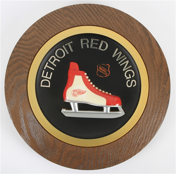 1970s Detroit Red Wings 14" Circular Hockey Skate Wall Display