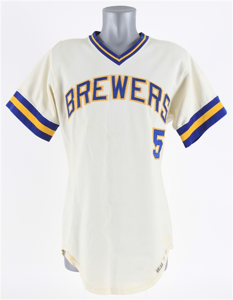 1977 Jamie Quirk Milwaukee Brewers Game Worn Home Jersey (MEARS A9)
