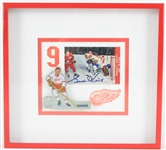 1960s Gordie Howe Detroit Red Wings 8.5" x 9.25" Framed Display w/ Eagle Toy Metal Hockey Player & Signed Trading Card (JSA)