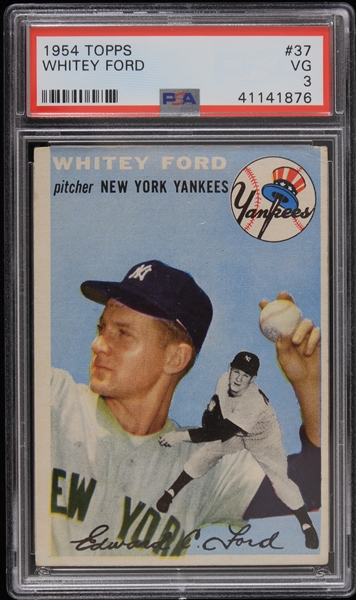 1954 Whitey Ford New York Yankees Topps Trading Card #37 (PSA Slabbed)