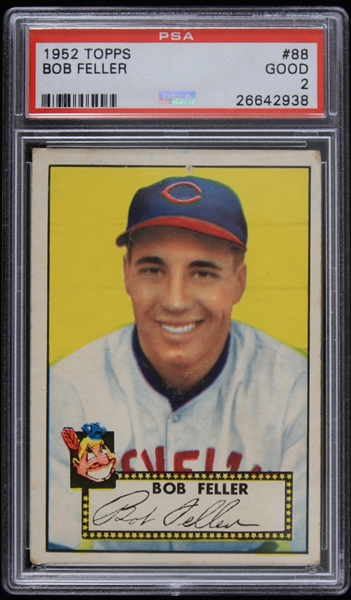 1952 Bob Feller Cleveland Indians Topps Trading Card #88 (PSA Slabbed)