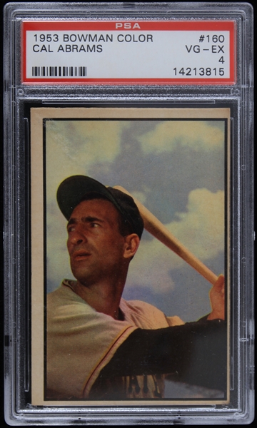 1953 Cal Abrams Pittsburgh Pirates Bowman Color Trading Card #160 (PSA Slabbed)