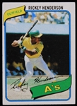1980 Ricky Henderson Oakland Athletics Topps Trading Card #482