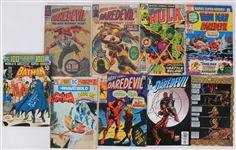 1965-1999 DC and Marvel Comic Books featuring a Marc Taylor Autographed Worlds Greatest Super Heroes Comic (Lot of 8) (JSA)