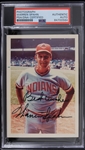 1970s Warren Spahn Cleveland Indians Autographed 4x6 Colored Photo (PSA Slabbed)