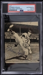 1950s Warren Spahn Milwaukee Braves Autographed Cut Black and White Photo (PSA Slabbed)
