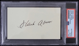 Hank Aaron (d. 2021) Milwaukee Braves Atlanta Braves Milwaukee Brewers Autographed Index Card (PSA Slabbed)
